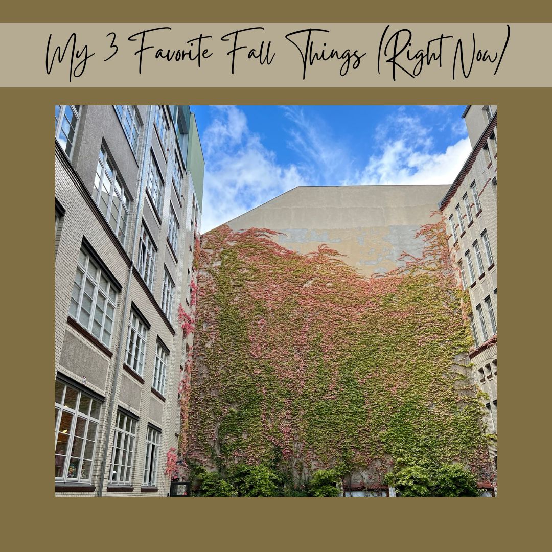 My 3 Favorite Fall Things (Right Now)